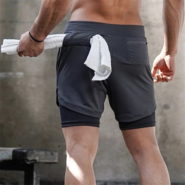 Camo Running Shorts Men 2 In 1 Double-deck Quick Dry GYM Sport Shorts Fitness Jogging Workout Shorts Men Sports Short Pants