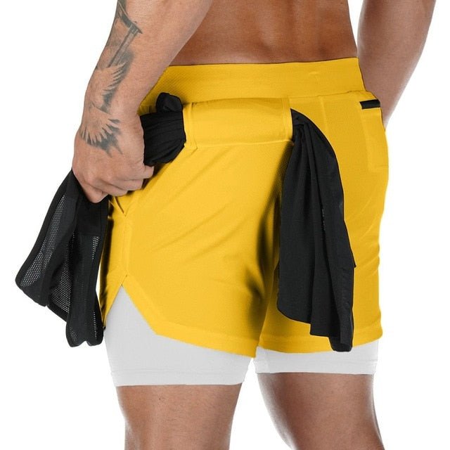 Camo Running Shorts Men 2 In 1 Double-deck Quick Dry GYM Sport Shorts Fitness Jogging Workout Shorts Men Sports Short Pants
