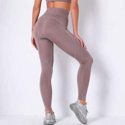 Solid Seamless Yoga Pants Fashion High Elastics Hips Lifting Leggings Workout Push Up Running Sports Pants Women Clothing
